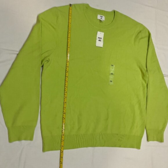 Mode of One Mens Regular Fit Crewneck Sweater Acid Green Color Size XXL - Picture 8 of 8